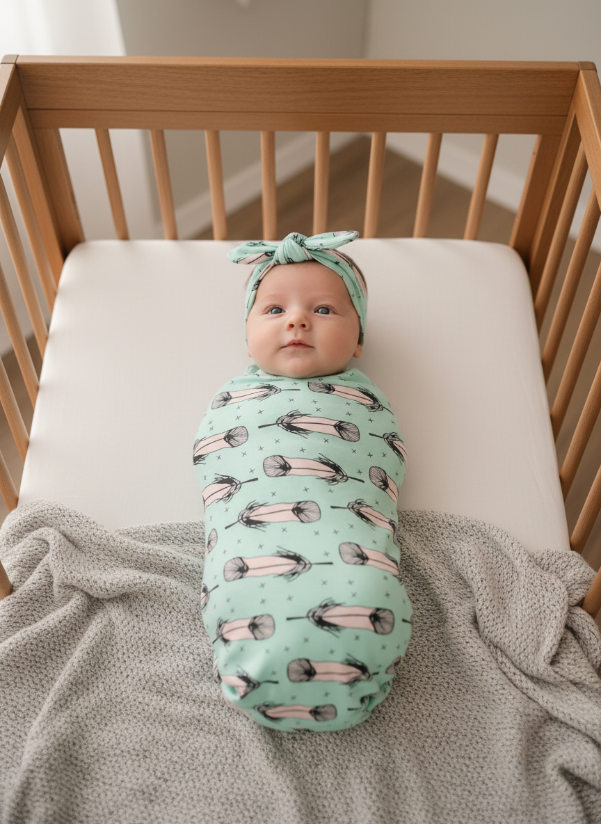 The Feather Snuggle Swaddle & Headband