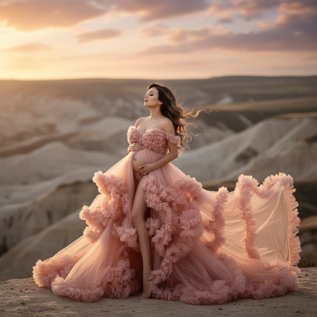 Timeless Tulle Maternity Gown