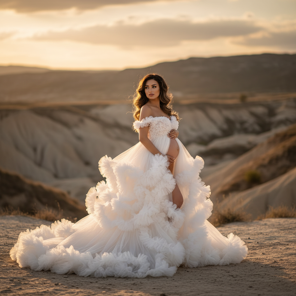 Timeless Tulle Maternity Gown