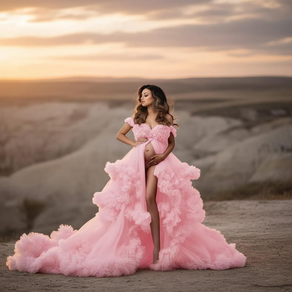 Timeless Tulle Maternity Gown