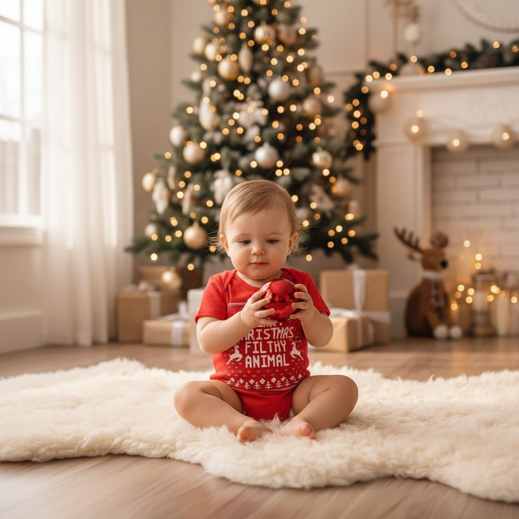 Nostalgic Christmas Baby Romper