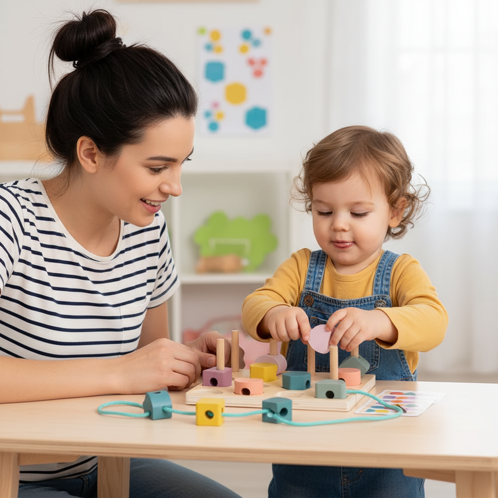 Wooden Shape Stacking Match Board