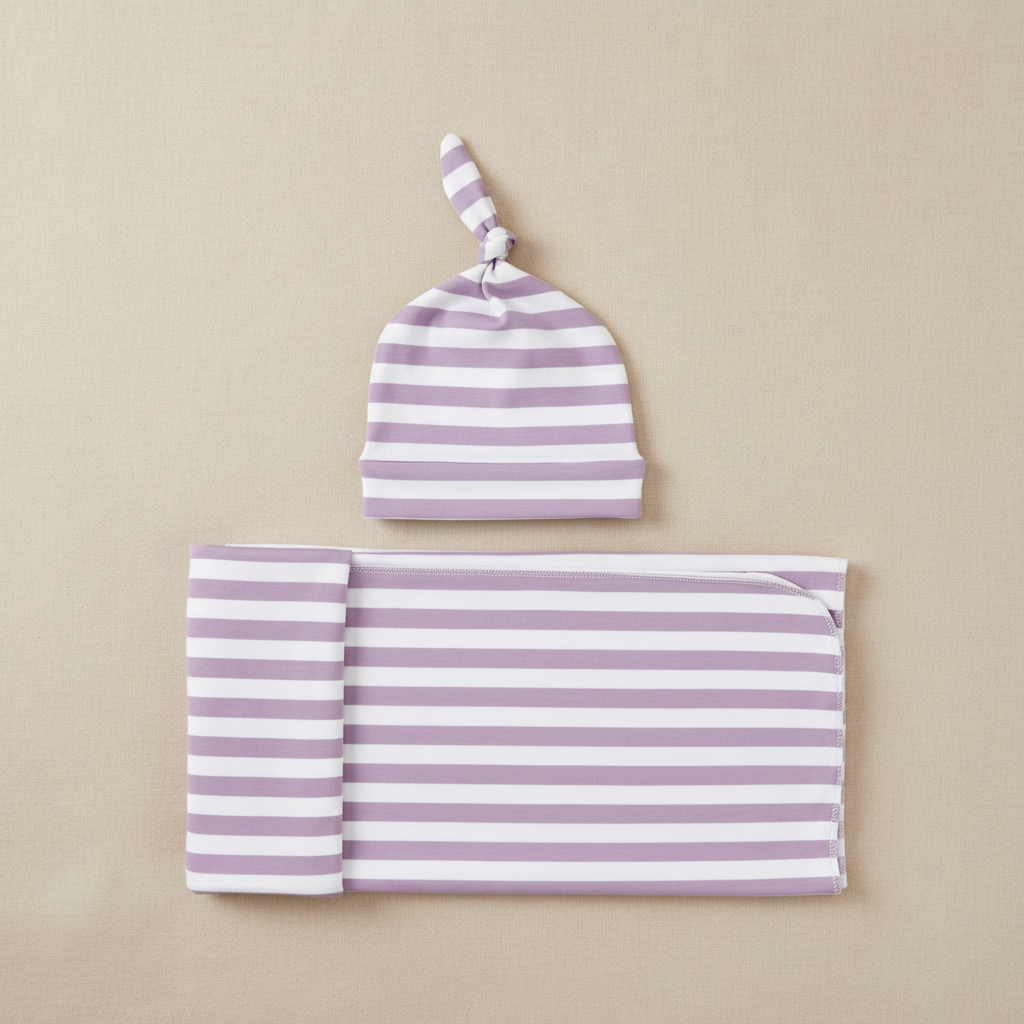 The SnuggleNest Newborn Wrap and Cap Set