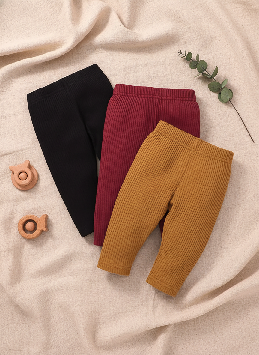 The Little Essentials Ribbed Legging Trio