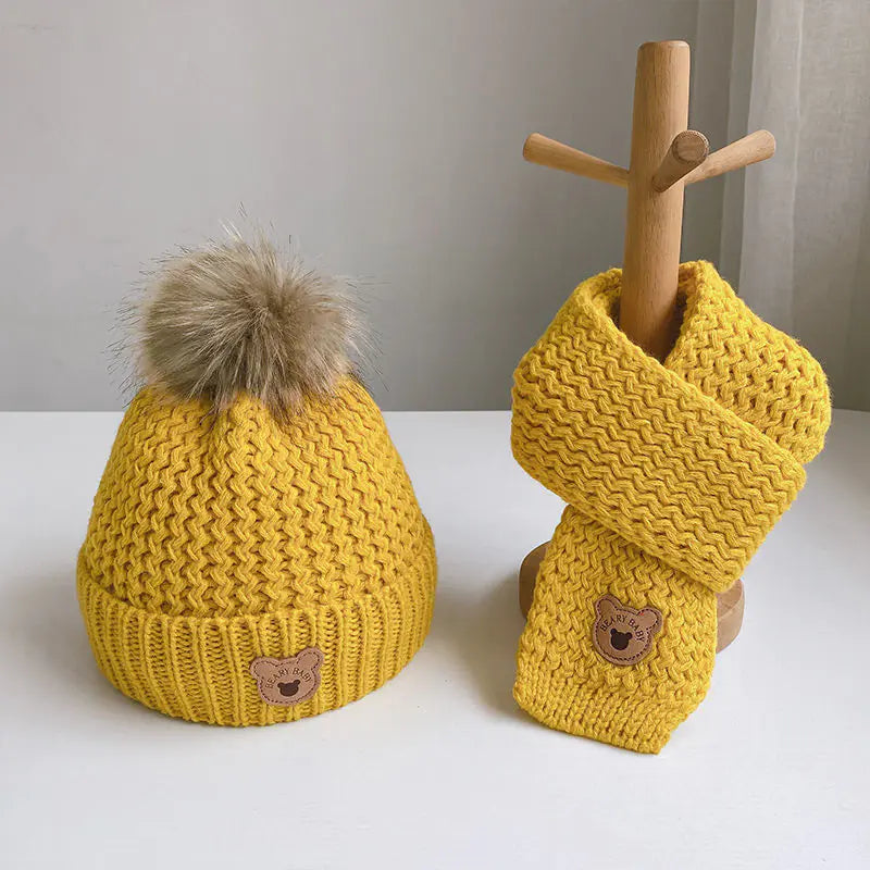 Bear Knit Hat & Scarf Set